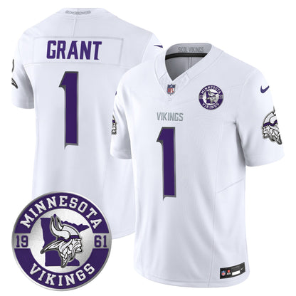 Men's Minnesota Vikings 2024 Vapor Limited Jersey - Est. 1961 Patch - All Stitched