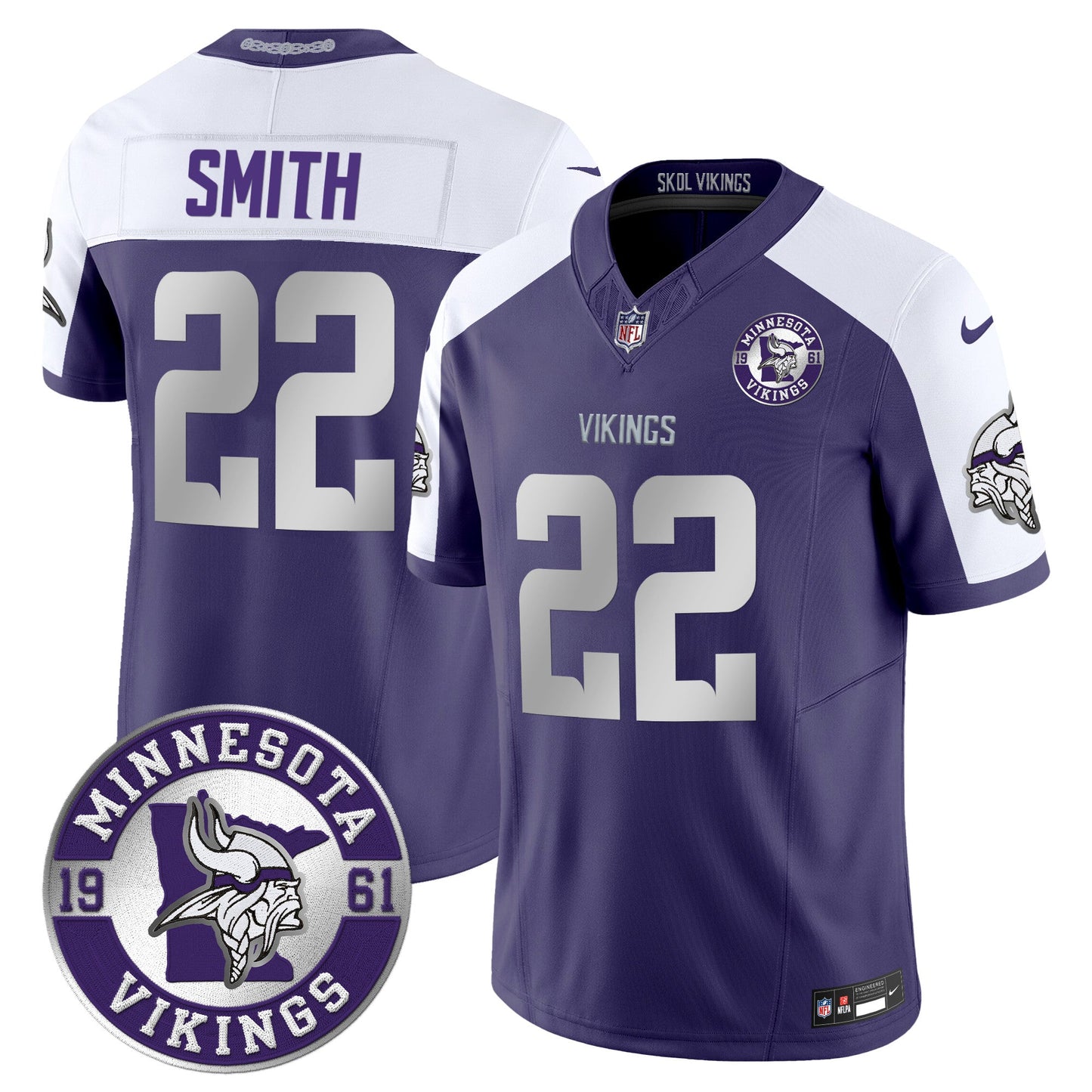Men's Minnesota Vikings 2024 Vapor Limited Jersey - Est. 1961 Patch - All Stitched