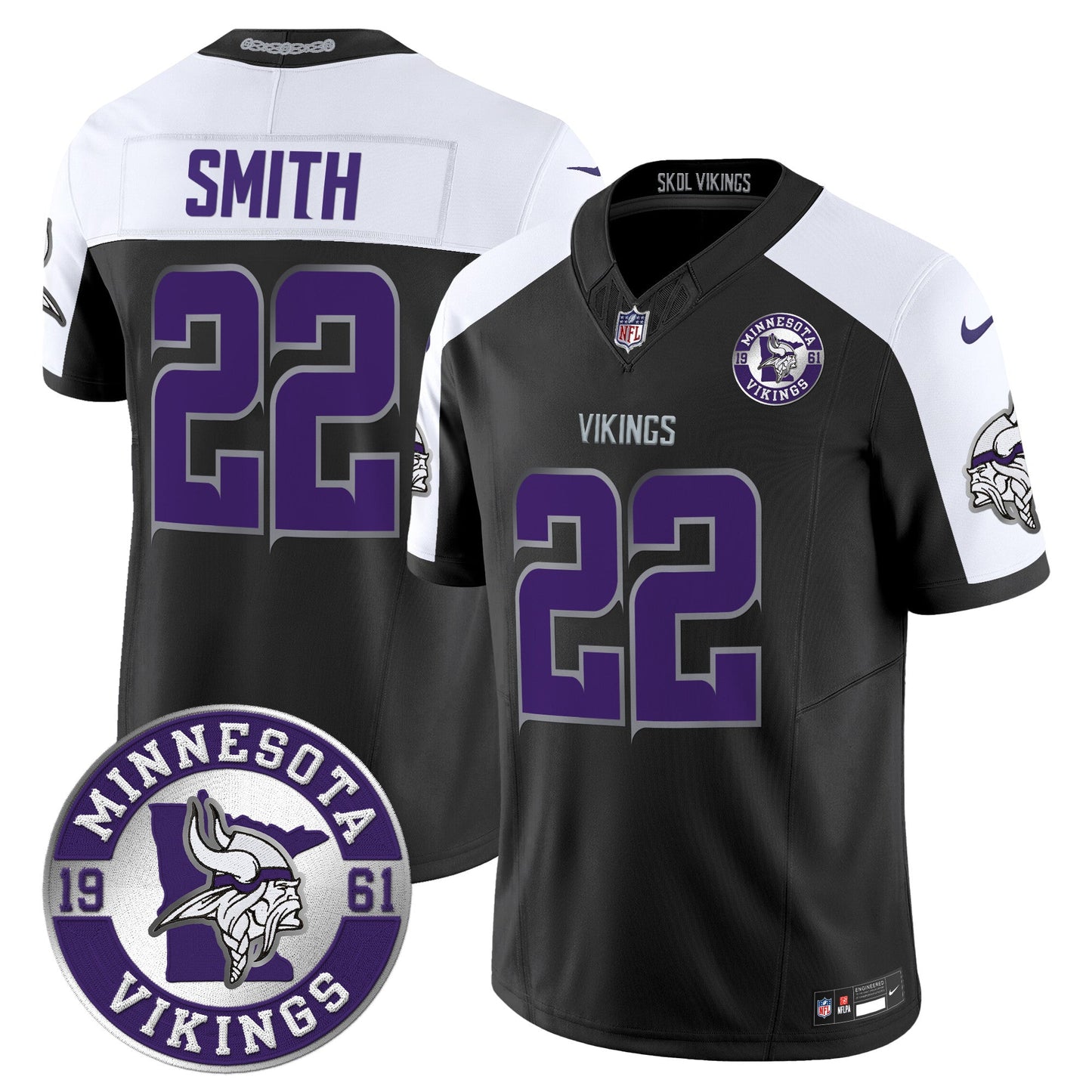 Men's Minnesota Vikings 2024 Vapor Limited Jersey - Est. 1961 Patch - All Stitched