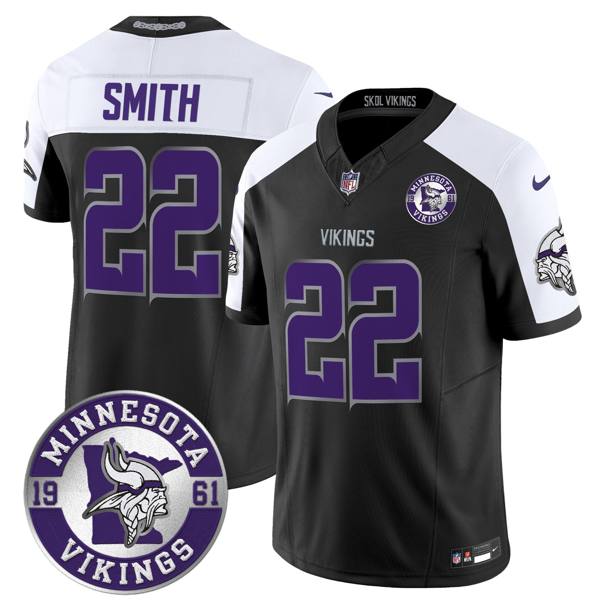 Men's Minnesota Vikings 2024 Vapor Limited Jersey - Est. 1961 Patch - All Stitched