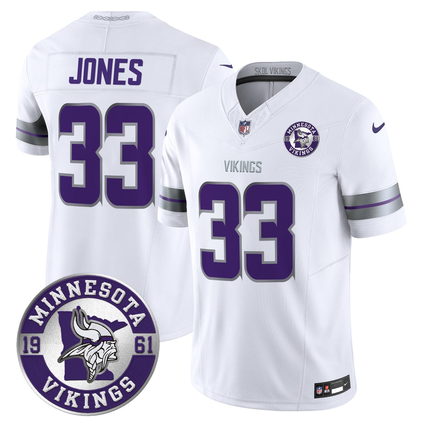 Men's Minnesota Vikings 2024 Vapor Limited Jersey - Est. 1961 Patch - All Stitched