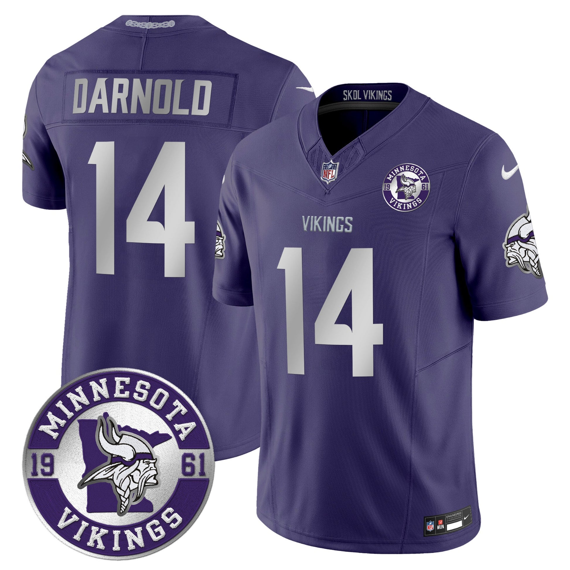 Men's Minnesota Vikings 2024 Vapor Limited Jersey - Est. 1961 Patch - All Stitched