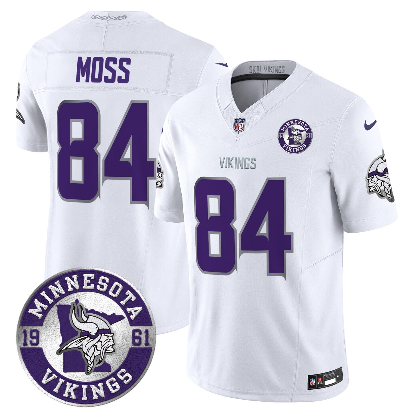 Men's Minnesota Vikings 2024 Vapor Limited Jersey - Est. 1961 Patch - All Stitched