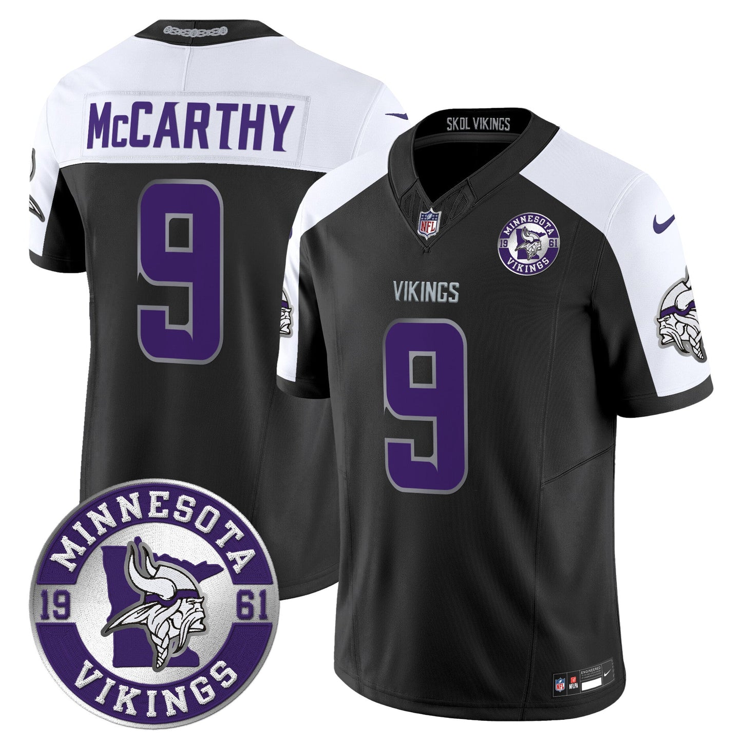 Men's Minnesota Vikings 2024 Vapor Limited Jersey - Est. 1961 Patch - All Stitched