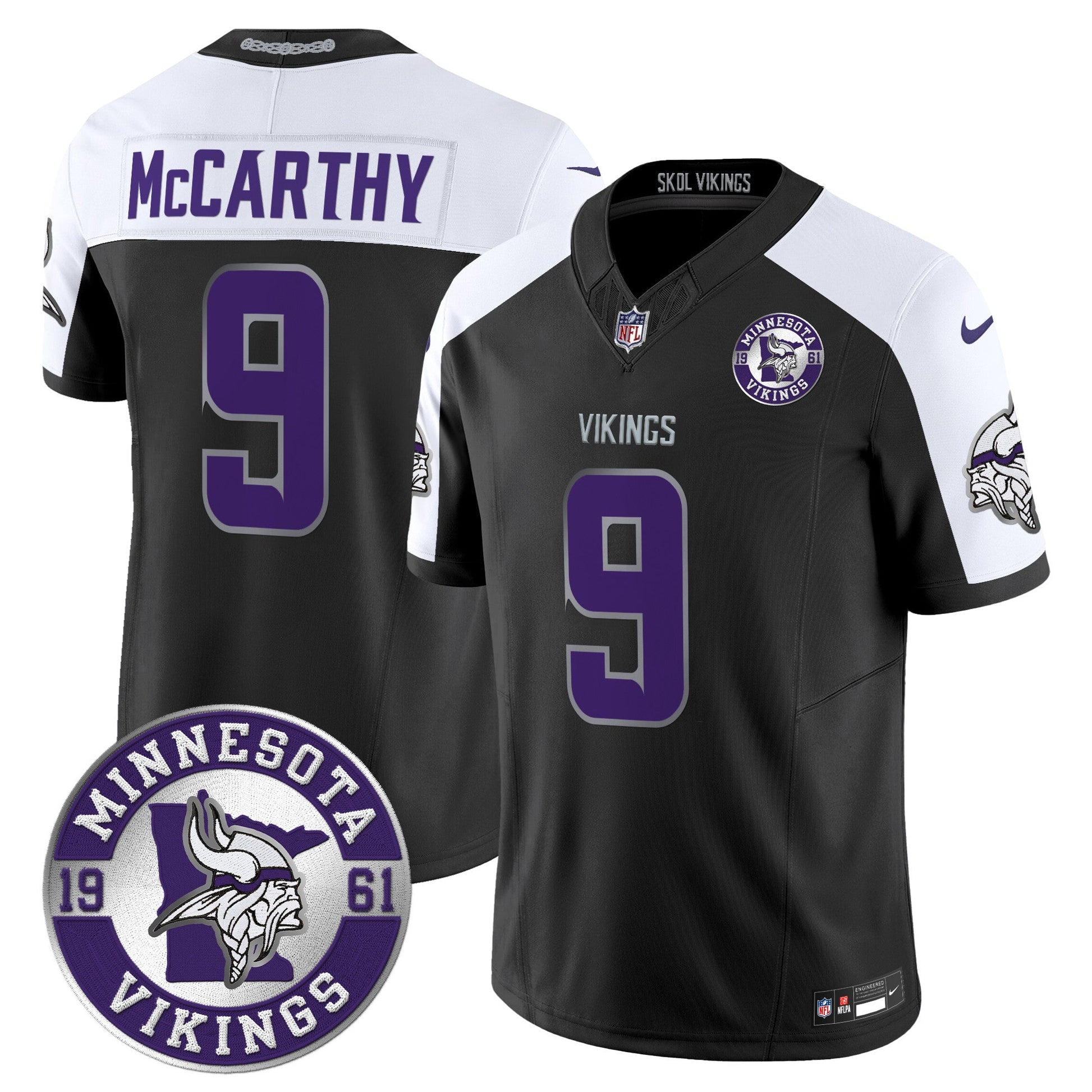 Men's Minnesota Vikings 2024 Vapor Limited Jersey - Est. 1961 Patch - All Stitched