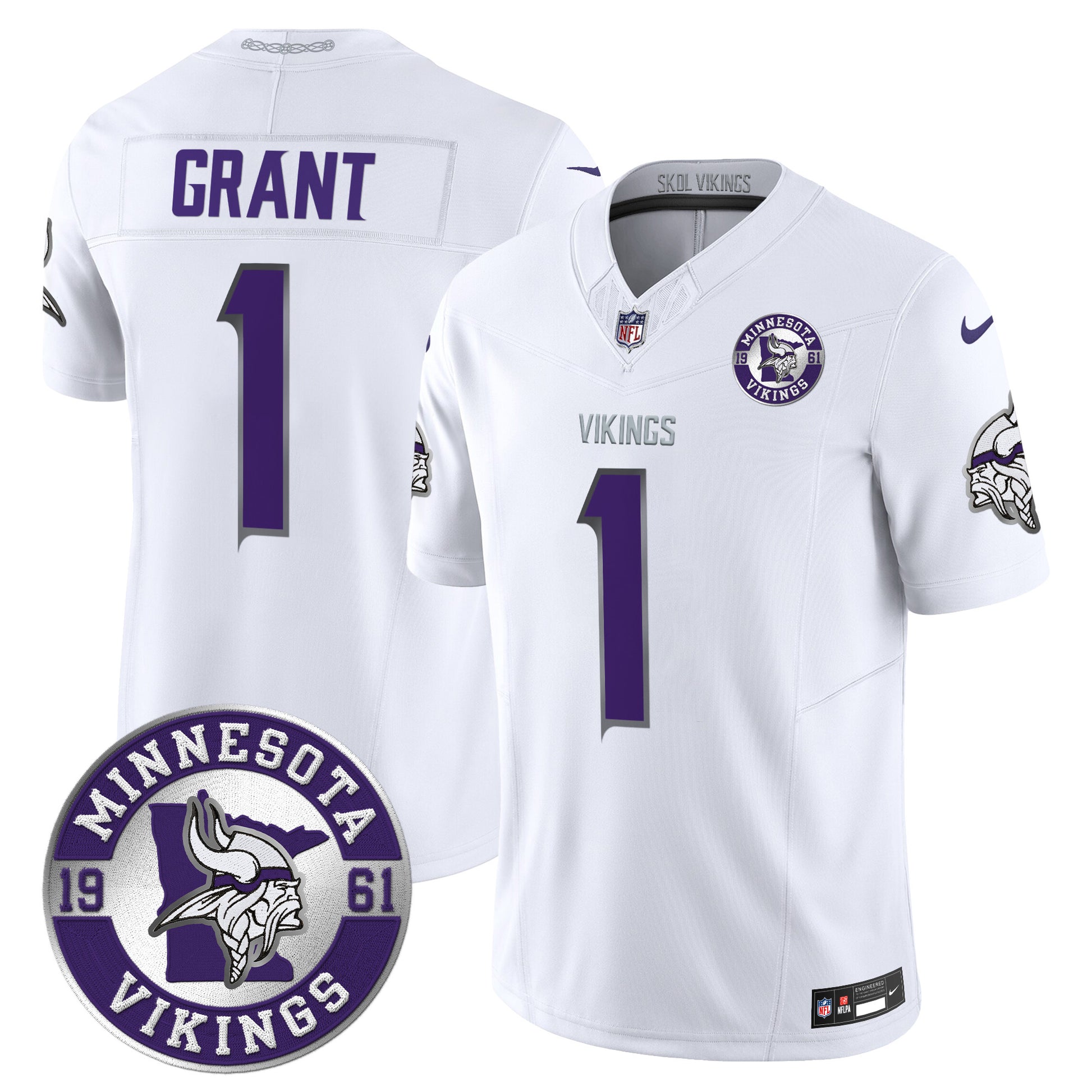 Men's Minnesota Vikings 2024 Vapor Limited Jersey V2 - Est. 1961 Patch - All Stitched