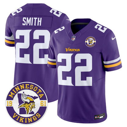 Men's Minnesota Vikings 2024 Vapor Limited Jersey V2 - Est. 1961 Patch - All Stitched