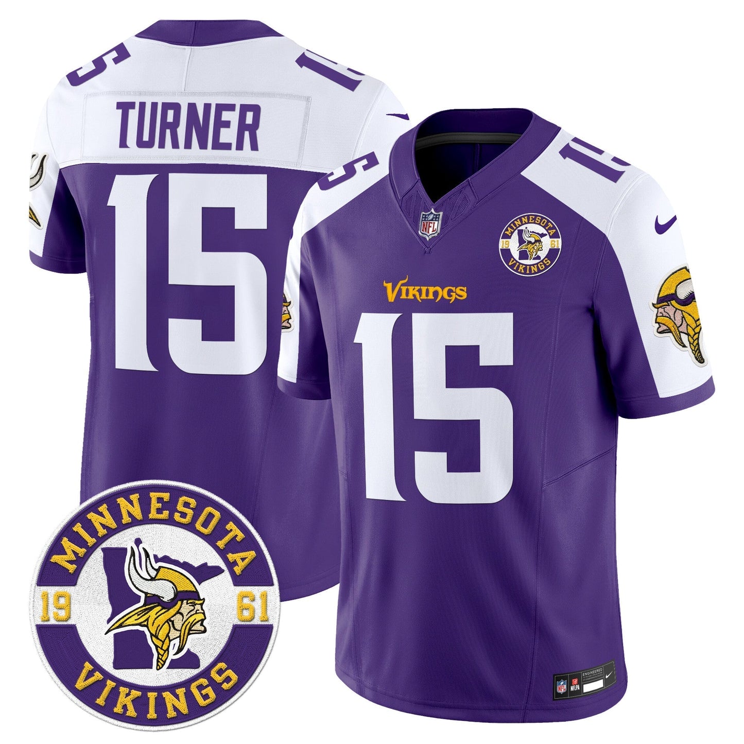 MIN King Of The North Patch Vapor Limited Jersey - Est. 1961 Patch - All Stitched