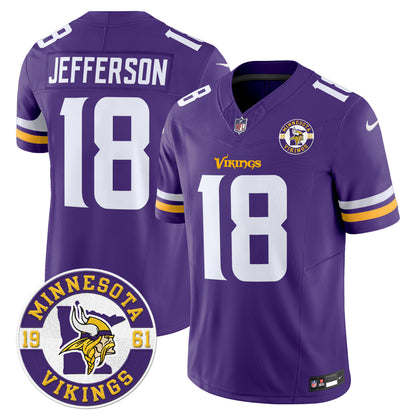 Men's Minnesota Vikings 2024 Vapor Limited Jersey V2 - Est. 1961 Patch - All Stitched