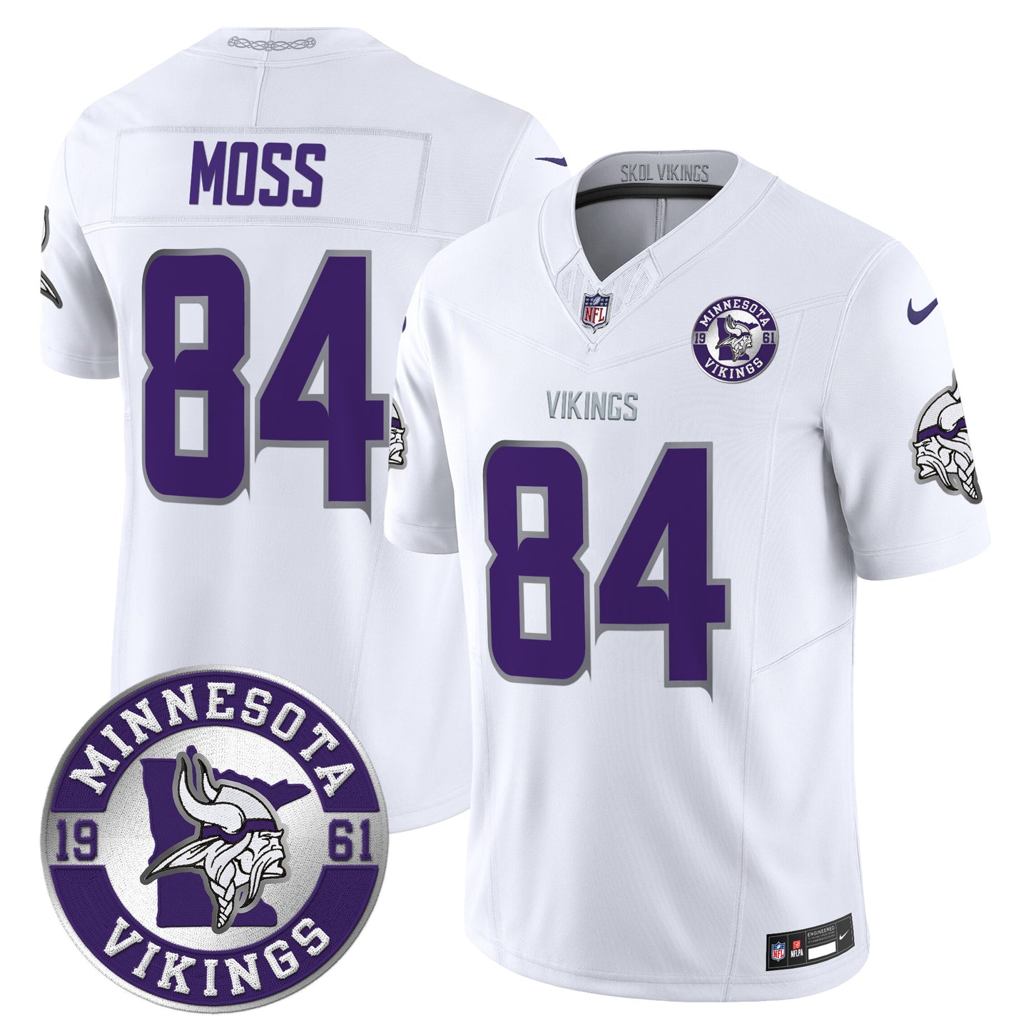 Men's Minnesota Vikings 2024 Vapor Limited Jersey V2 - Est. 1961 Patch - All Stitched