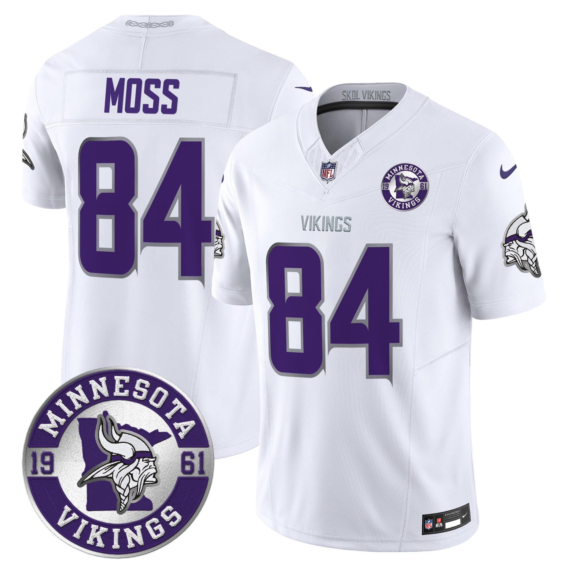 Men's Minnesota Vikings 2024 Vapor Limited Jersey V2 - Est. 1961 Patch - All Stitched