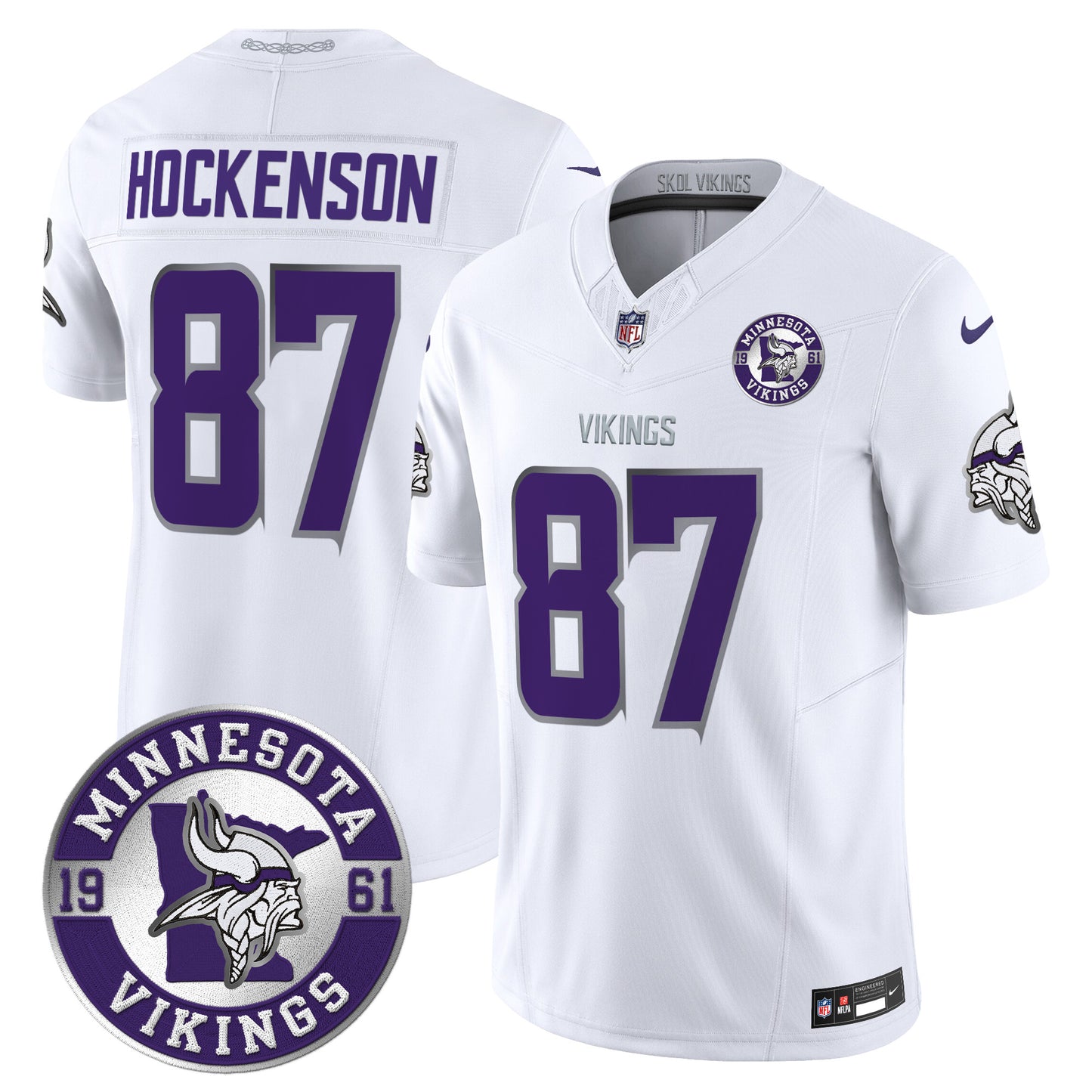 Men's Minnesota Vikings 2024 Vapor Limited Jersey V2 - Est. 1961 Patch - All Stitched