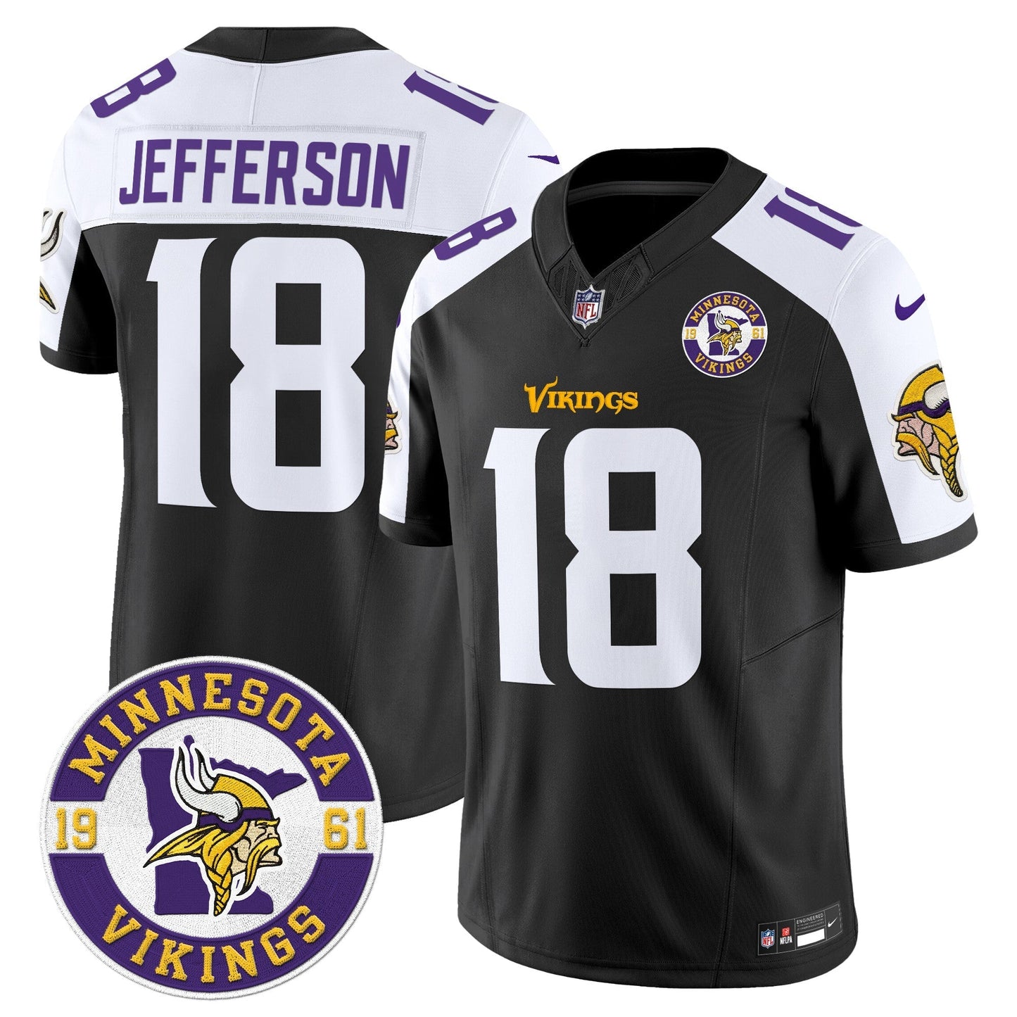 MIN King Of The North Patch Vapor Limited Jersey - Est. 1961 Patch - All Stitched