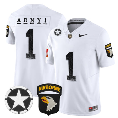 Army Black Knights 101st Airborne Division Patch 2024 Vapor Limited Jersey - All Stitched