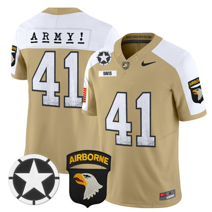 Army Black Knights 101st Airborne Division Patch 2024 Vapor Limited Jersey - All Stitched