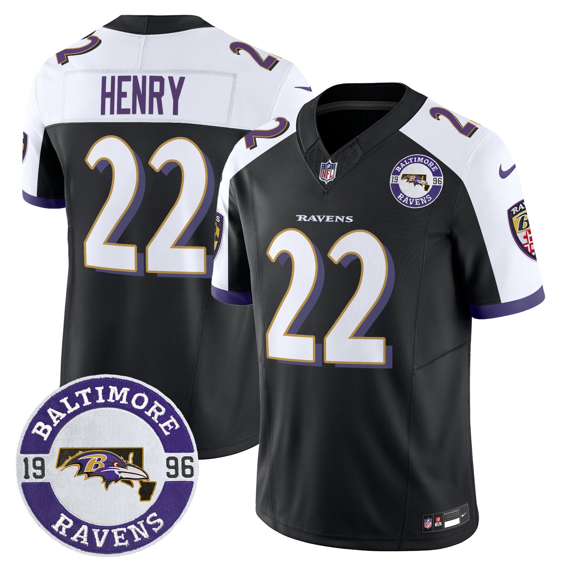 Men's Ravens 2024 Vapor Limited Jersey - Est. 1996 Patch - All Stitched