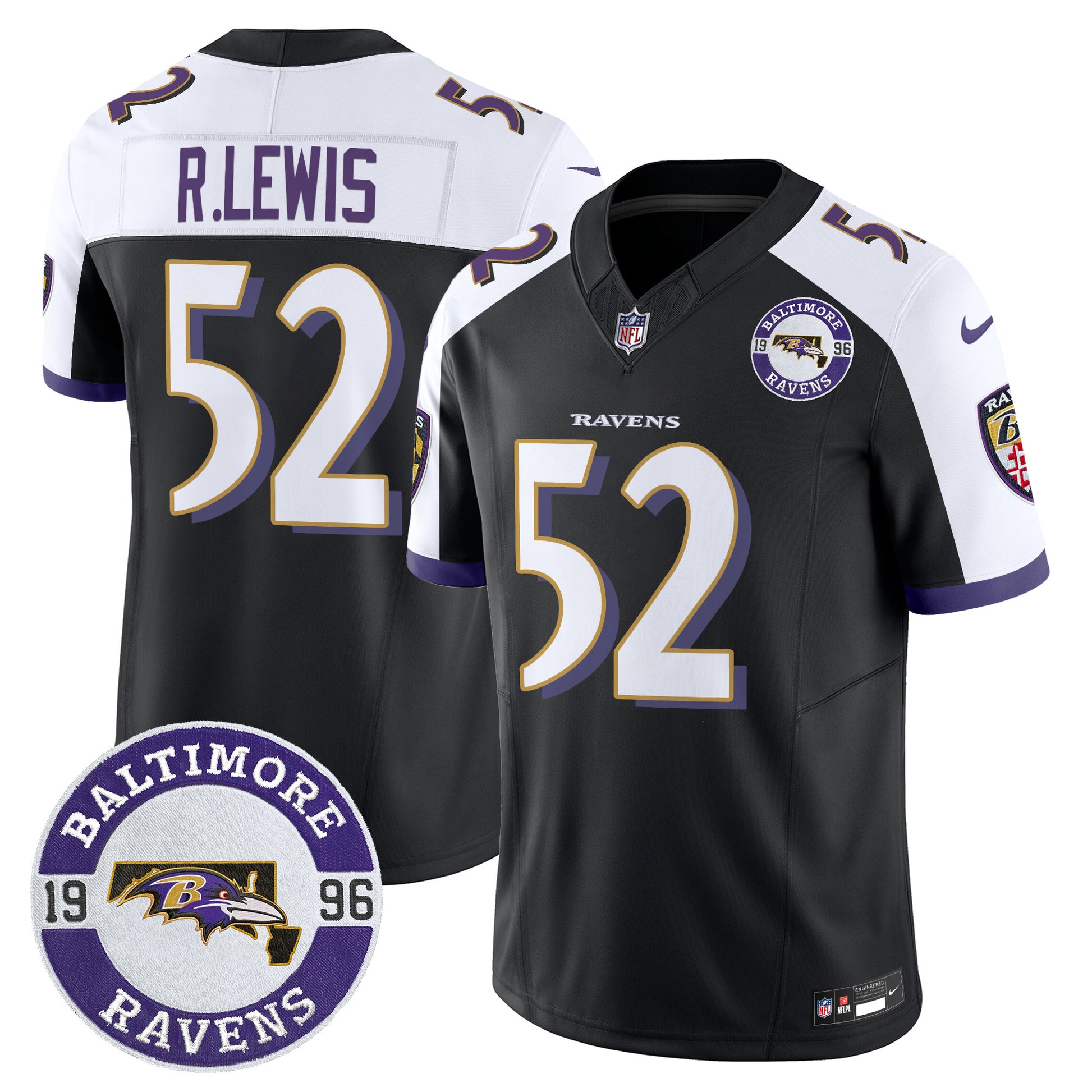 Men's Ravens 2024 Vapor Limited Jersey - Est. 1996 Patch - All Stitched