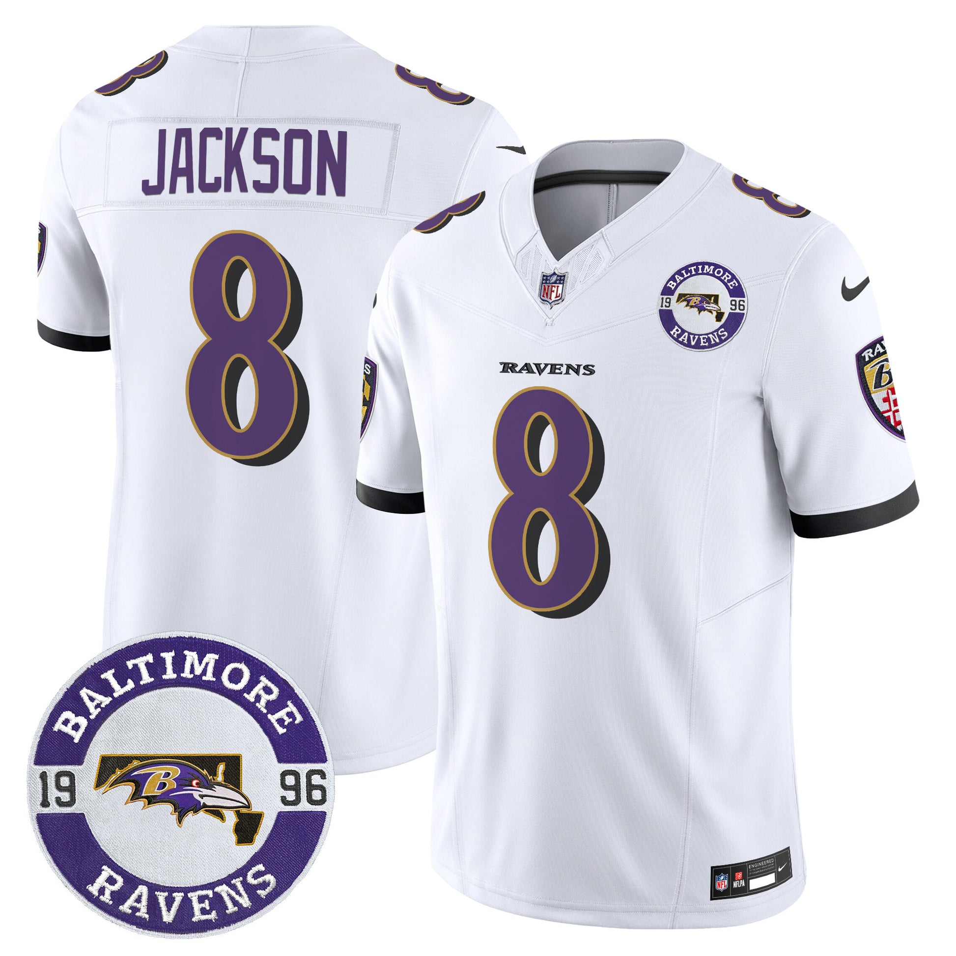 Men's Ravens 2024 Vapor Limited Jersey - Est. 1996 Patch - All Stitched