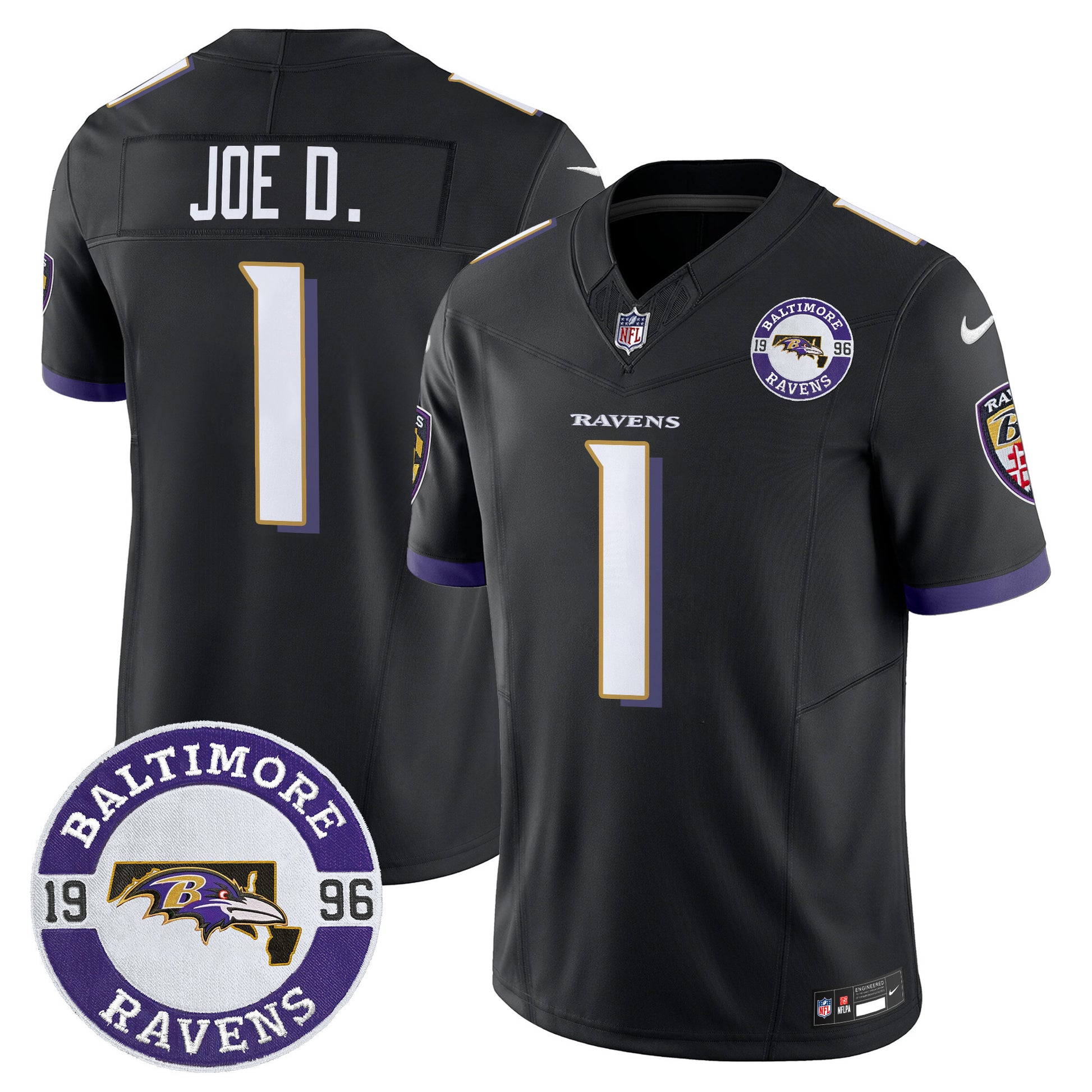 Men's Ravens 2024 Vapor Limited Jersey - Est. 1996 Patch - All Stitched