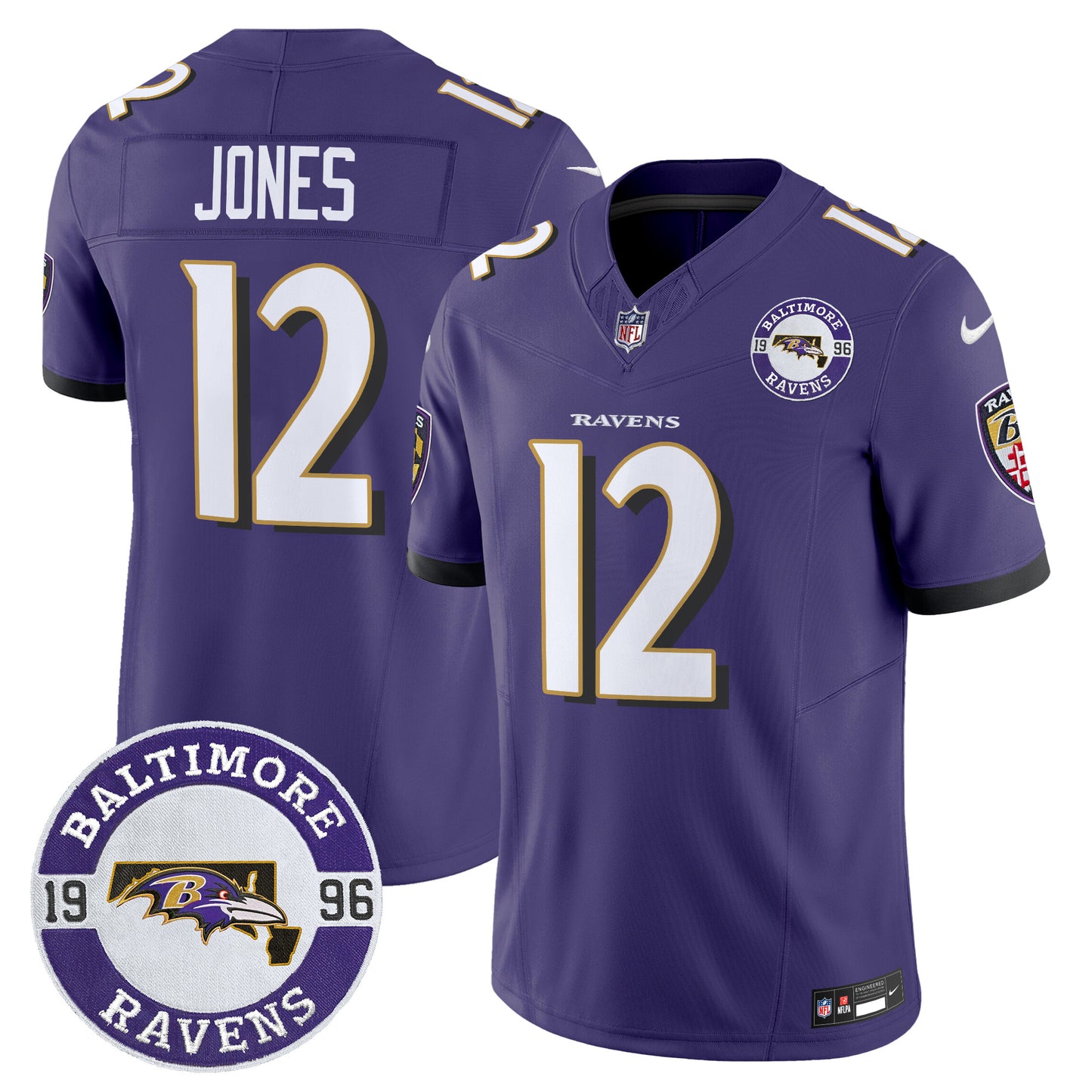 Men's Ravens 2024 Vapor Limited Jersey - Est. 1996 Patch - All Stitched
