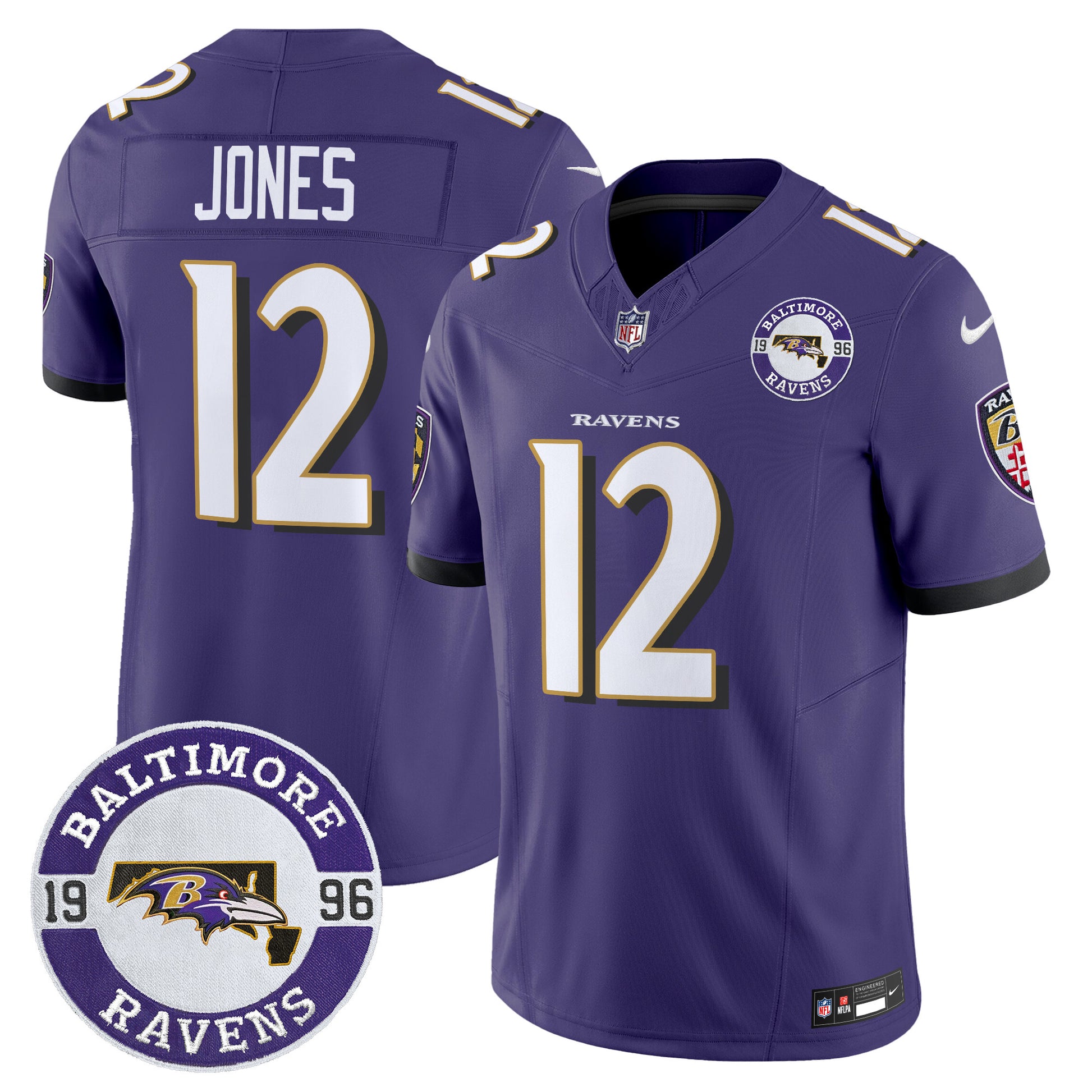 Men's Ravens 2024 Vapor Limited Jersey - Est. 1996 Patch - All Stitched