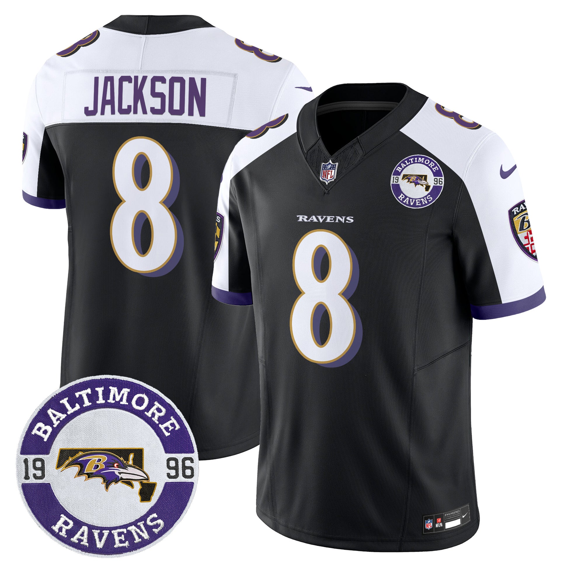 Men's Ravens 2024 Vapor Limited Jersey - Est. 1996 Patch - All Stitched