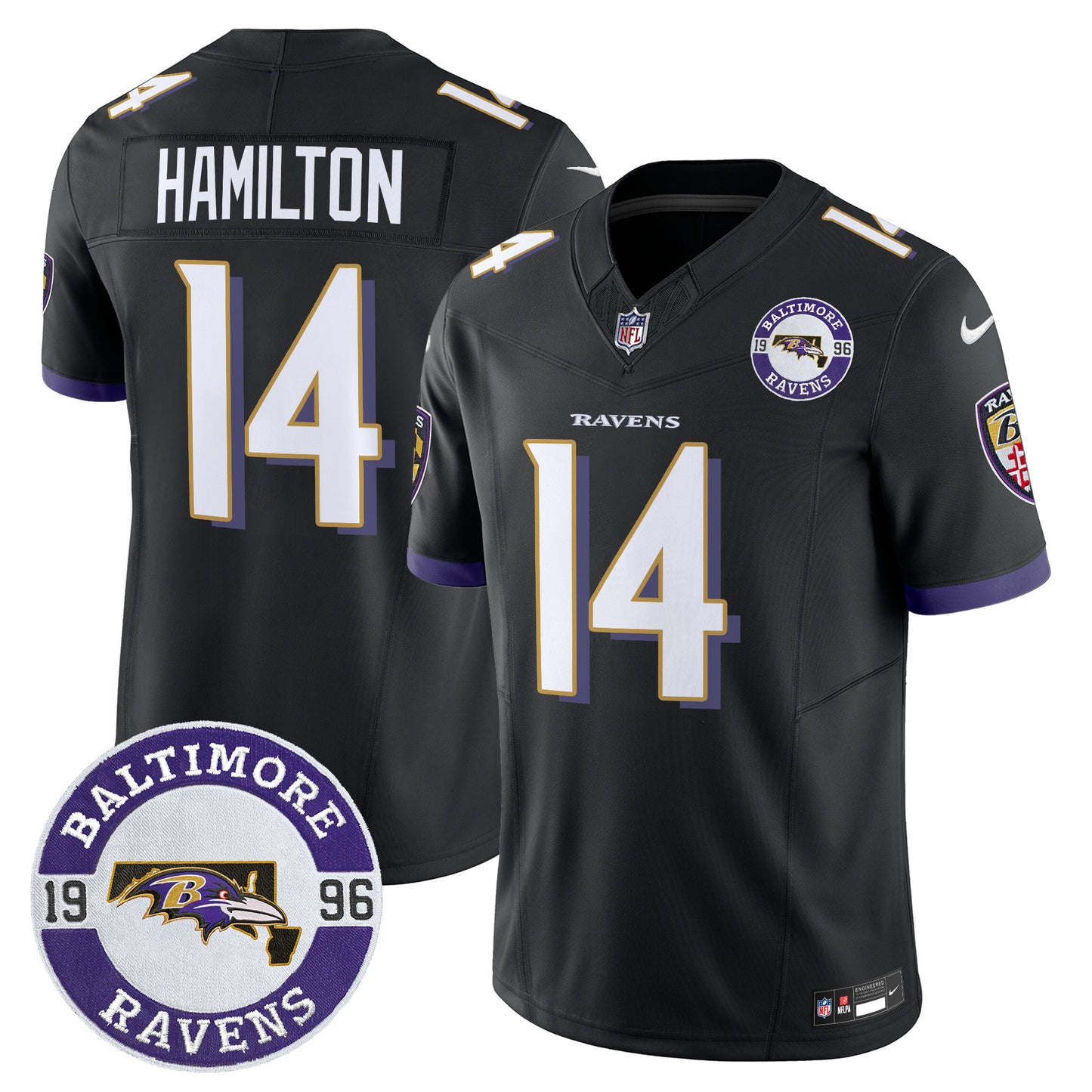Men's Ravens 2024 Vapor Limited Jersey - Est. 1996 Patch - All Stitched
