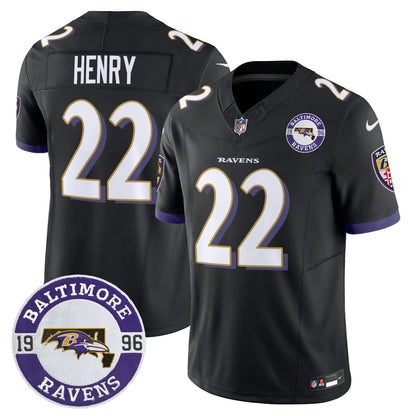Men's Ravens 2024 Vapor Limited Jersey - Est. 1996 Patch - All Stitched