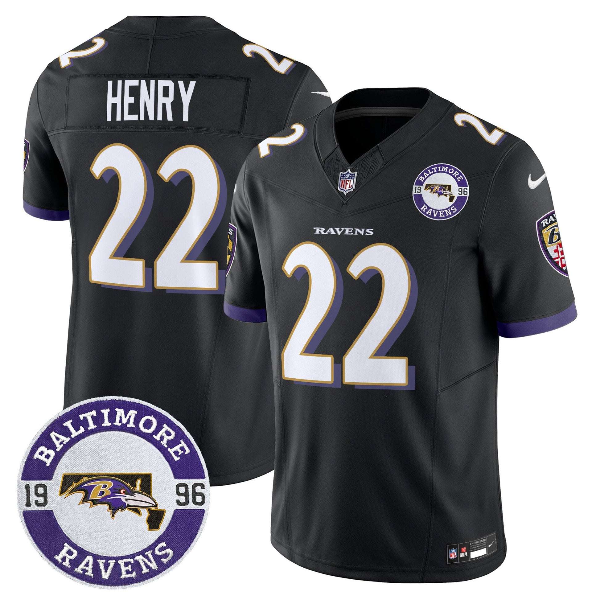 Men's Ravens 2024 Vapor Limited Jersey - Est. 1996 Patch - All Stitched