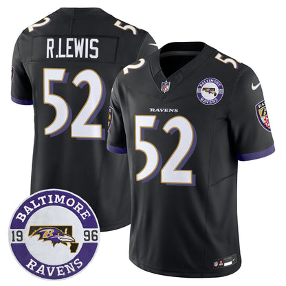 Men's Ravens 2024 Vapor Limited Jersey - Est. 1996 Patch - All Stitched