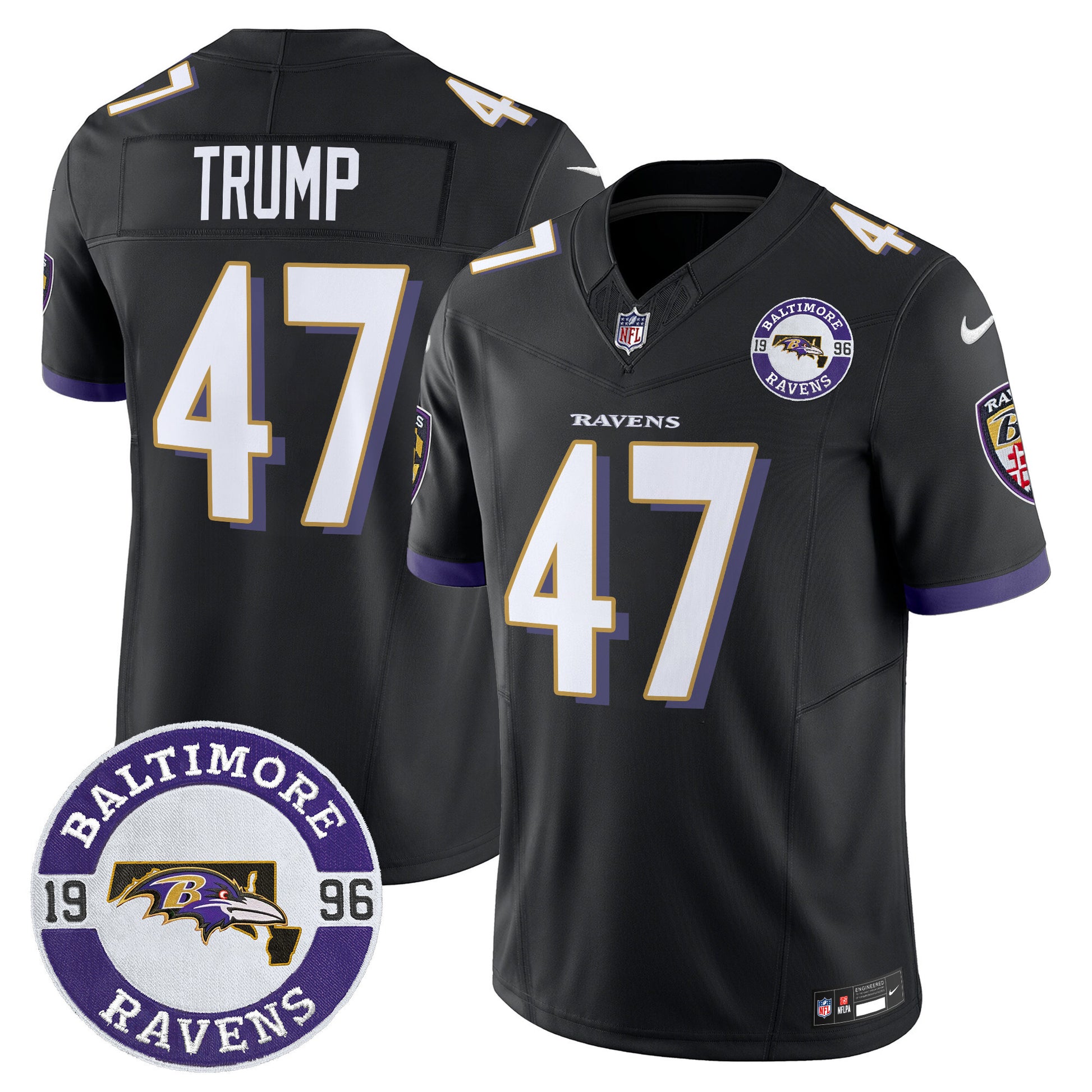 Men's Ravens 2024 Vapor Limited Jersey - Est. 1996 Patch - All Stitched