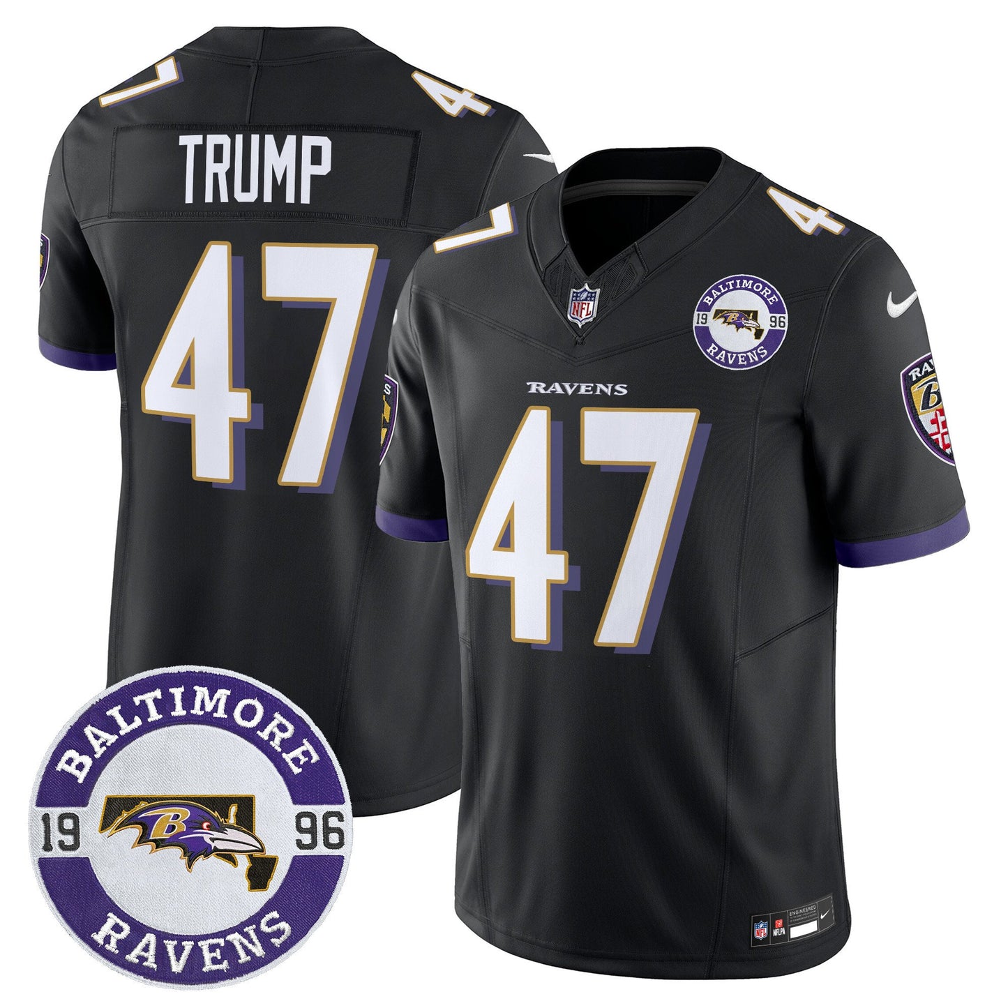 Men's Ravens 2024 Vapor Limited Jersey - Est. 1996 Patch - All Stitched