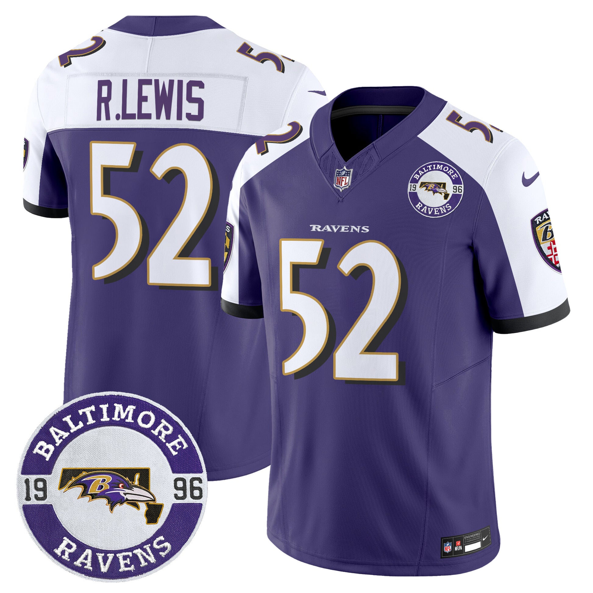 Men's Ravens 2024 Vapor Limited Jersey - Est. 1996 Patch - All Stitched