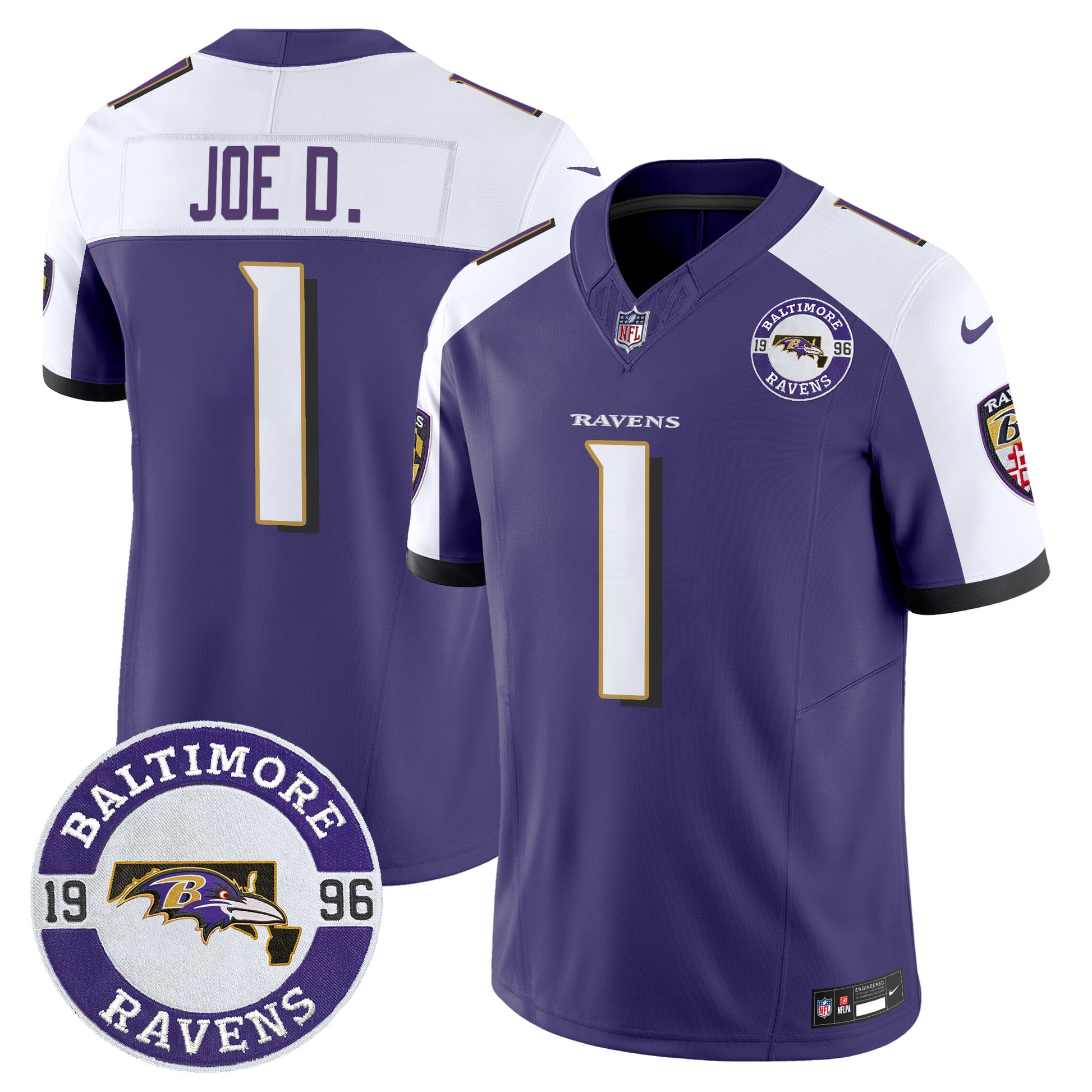 Men's Ravens 2024 Vapor Limited Jersey - Est. 1996 Patch - All Stitched