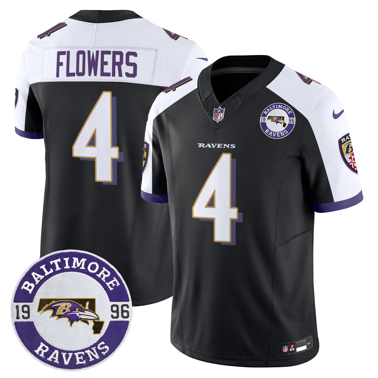 Men's Ravens 2024 Vapor Limited Jersey - Est. 1996 Patch - All Stitched