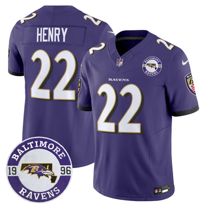 Men's Ravens 2024 Vapor Limited Jersey - Est. 1996 Patch - All Stitched