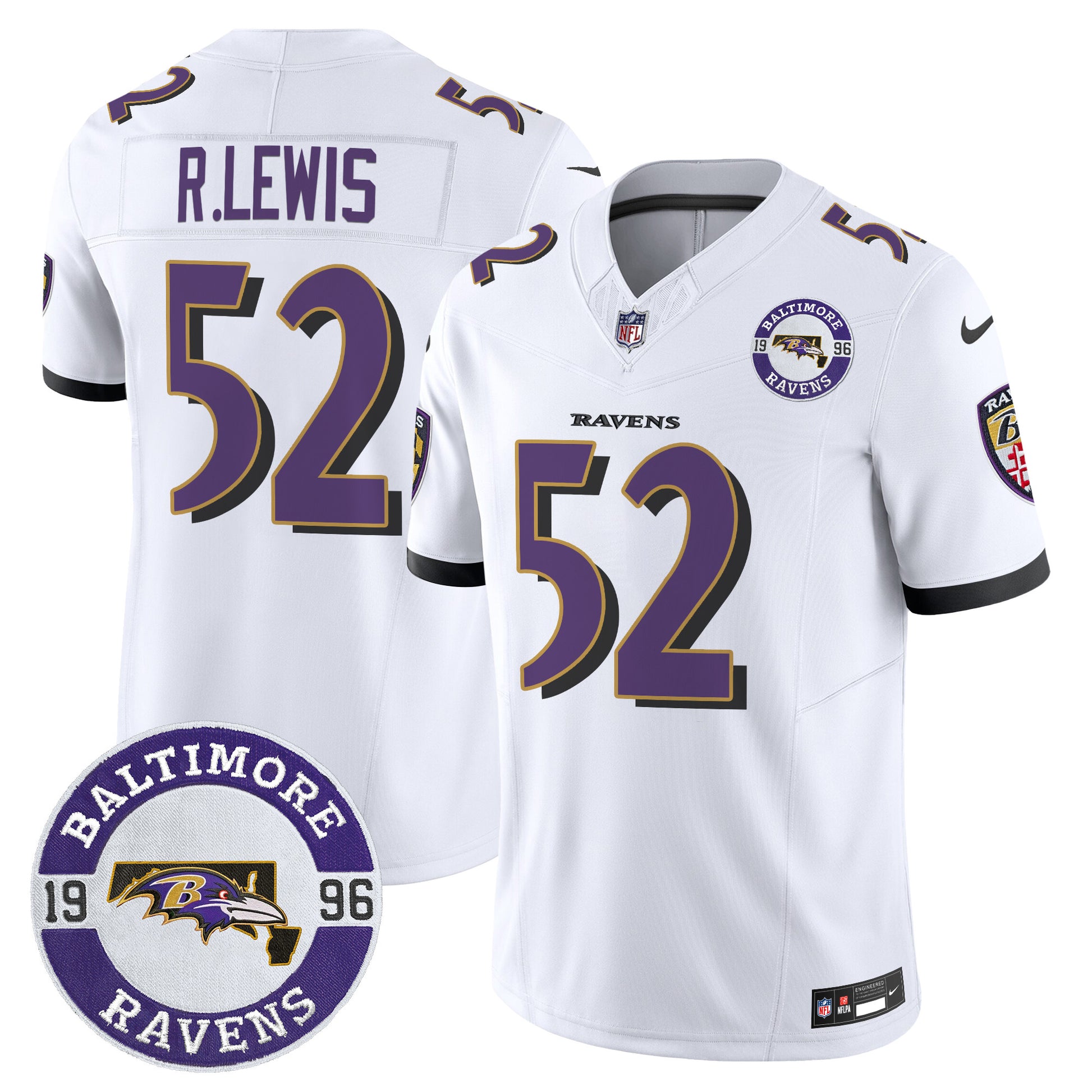 Men's Ravens 2024 Vapor Limited Jersey - Est. 1996 Patch - All Stitched