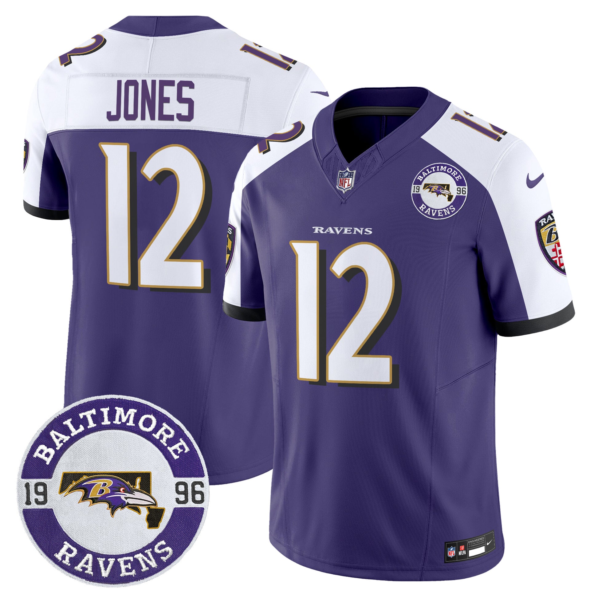 Men's Ravens 2024 Vapor Limited Jersey - Est. 1996 Patch - All Stitched
