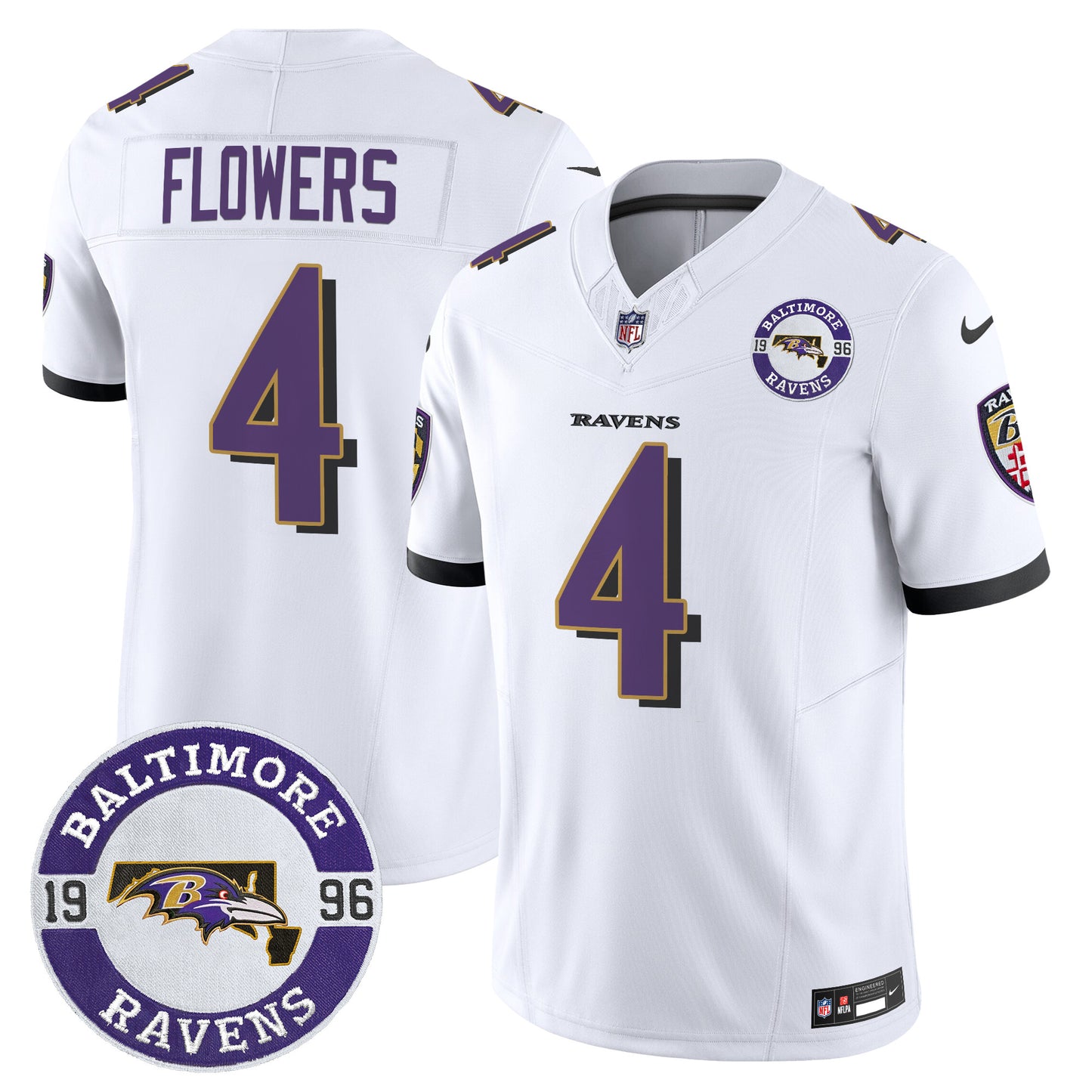 Men's Ravens 2024 Vapor Limited Jersey - Est. 1996 Patch - All Stitched
