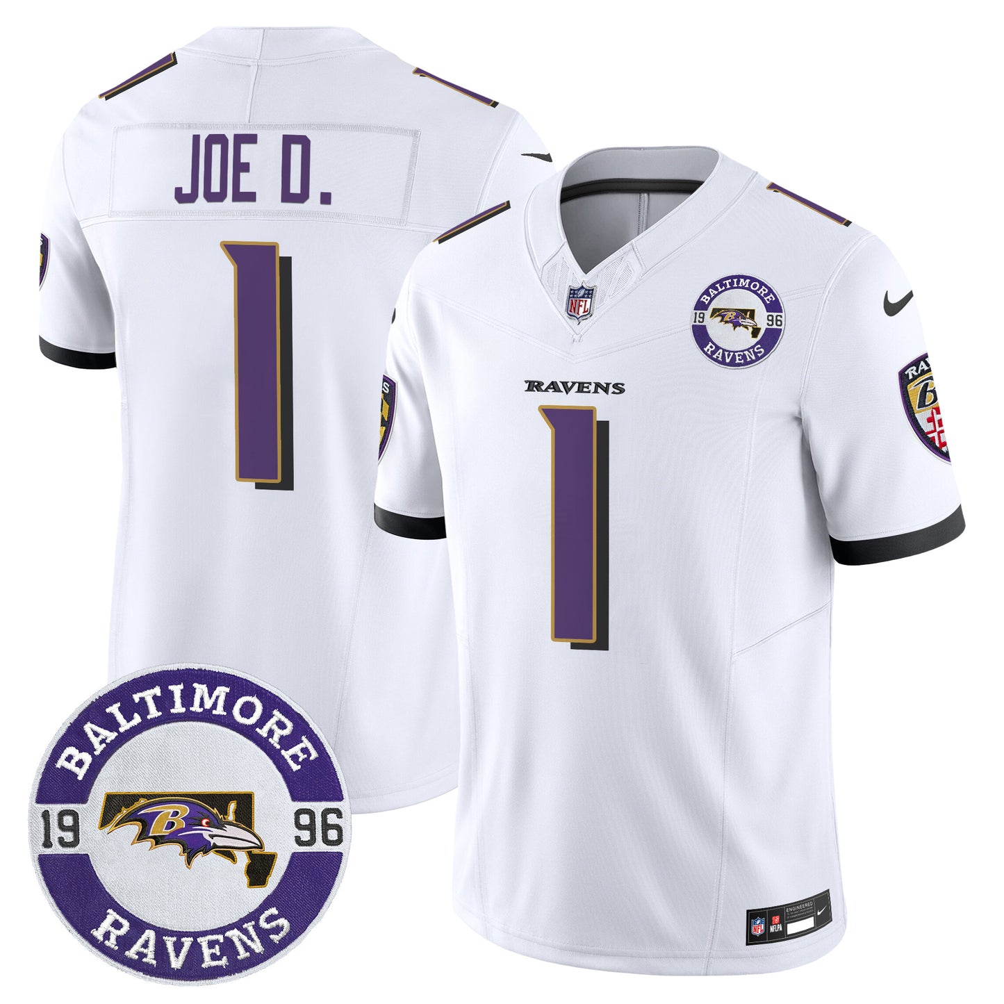 Men's Ravens 2024 Vapor Limited Jersey - Est. 1996 Patch - All Stitched