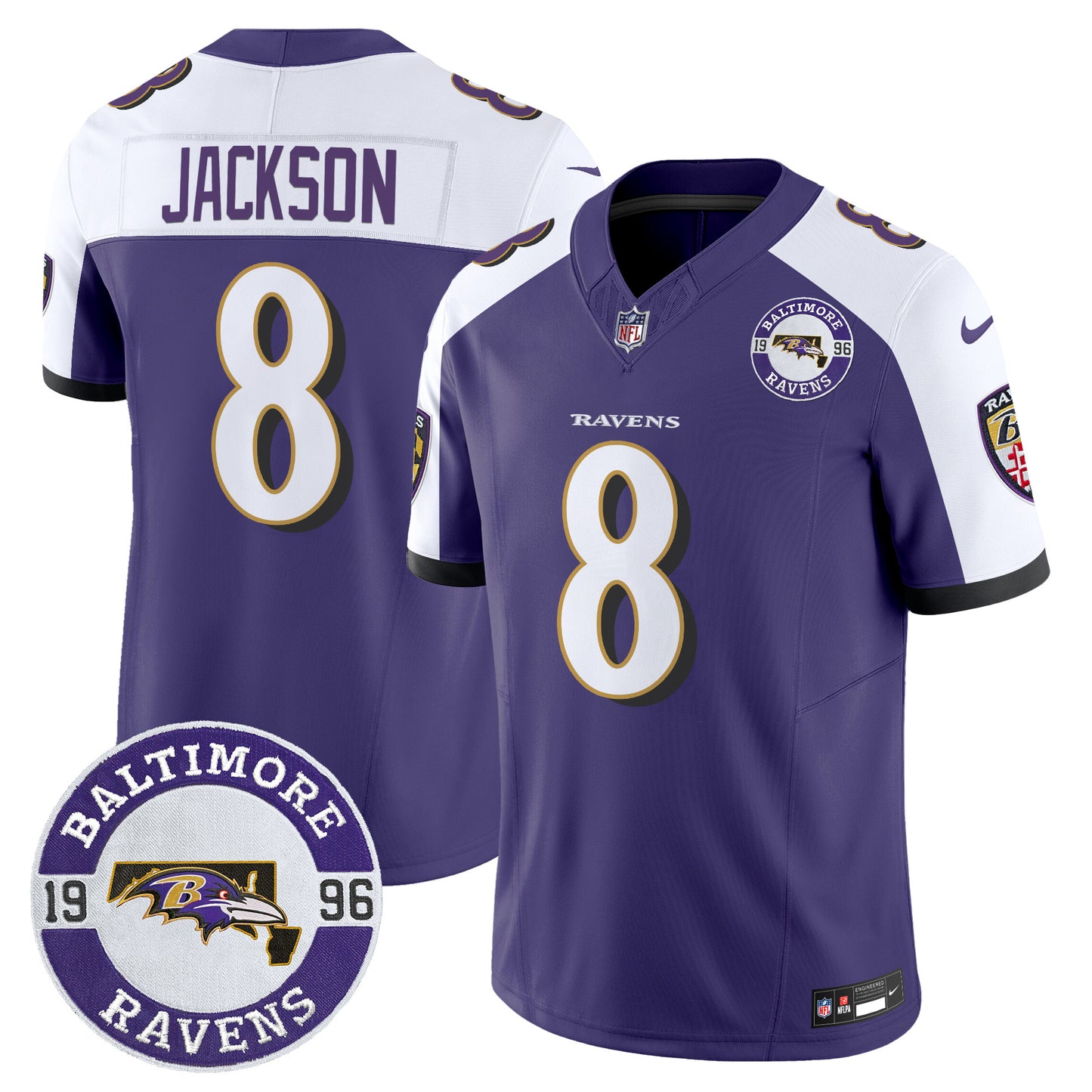 Men's Ravens 2024 Vapor Limited Jersey - Est. 1996 Patch - All Stitched