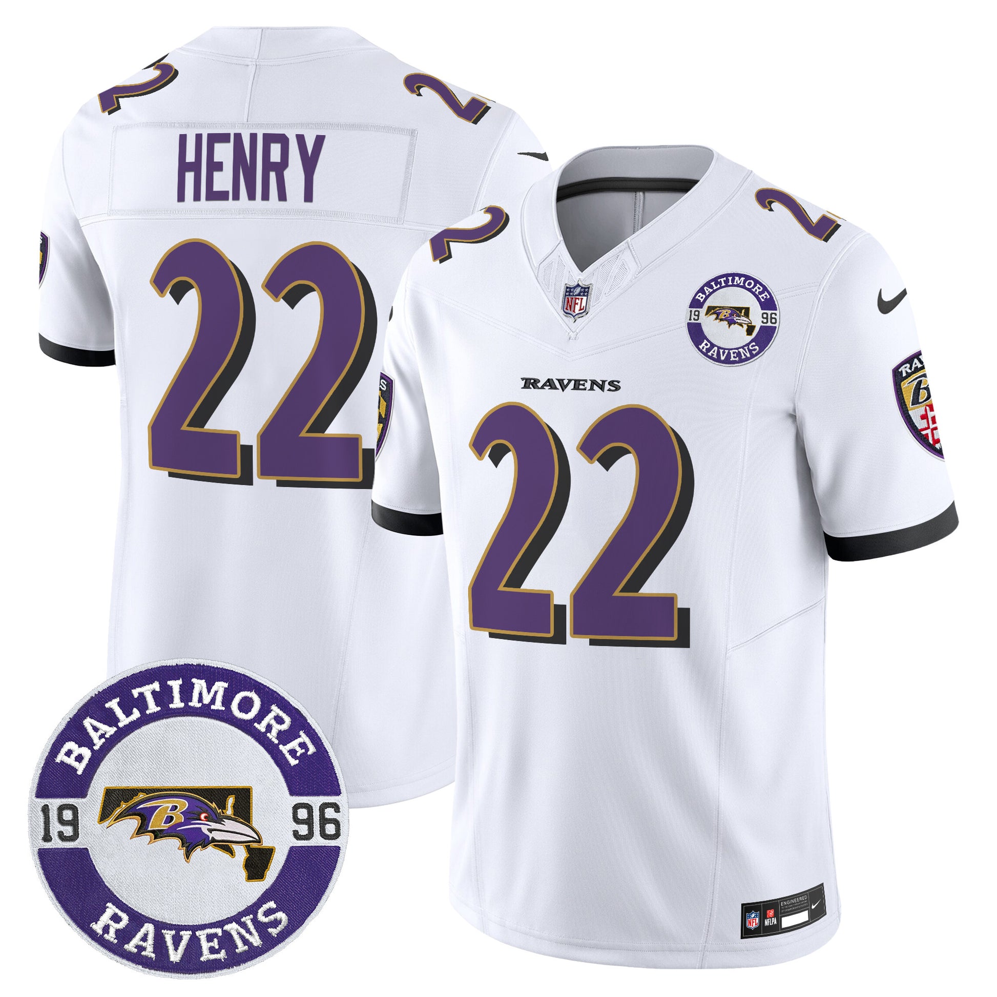 Men's Ravens 2024 Vapor Limited Jersey - Est. 1996 Patch - All Stitched