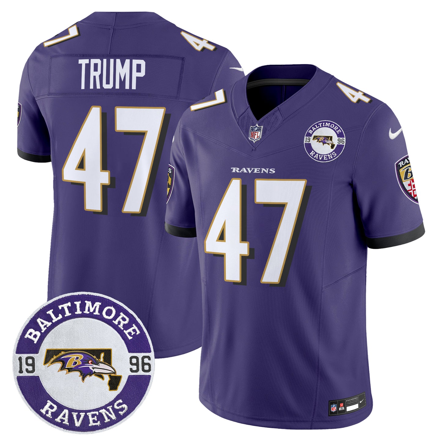 Men's Ravens 2024 Vapor Limited Jersey - Est. 1996 Patch - All Stitched