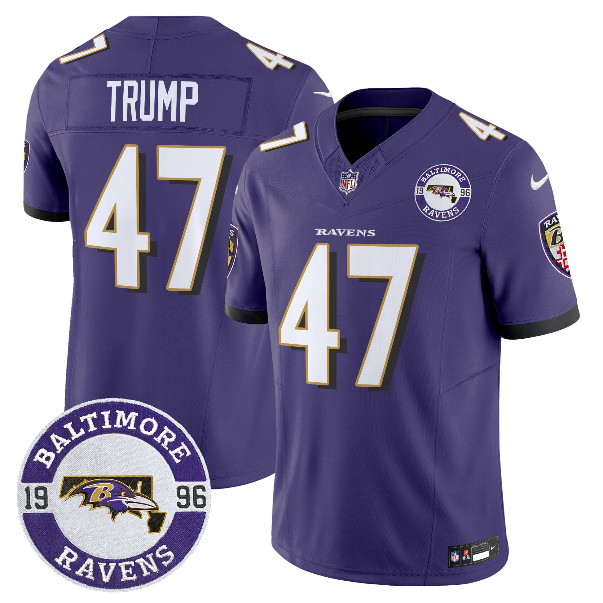 Men's Ravens 2024 Vapor Limited Jersey - Est. 1996 Patch - All Stitched