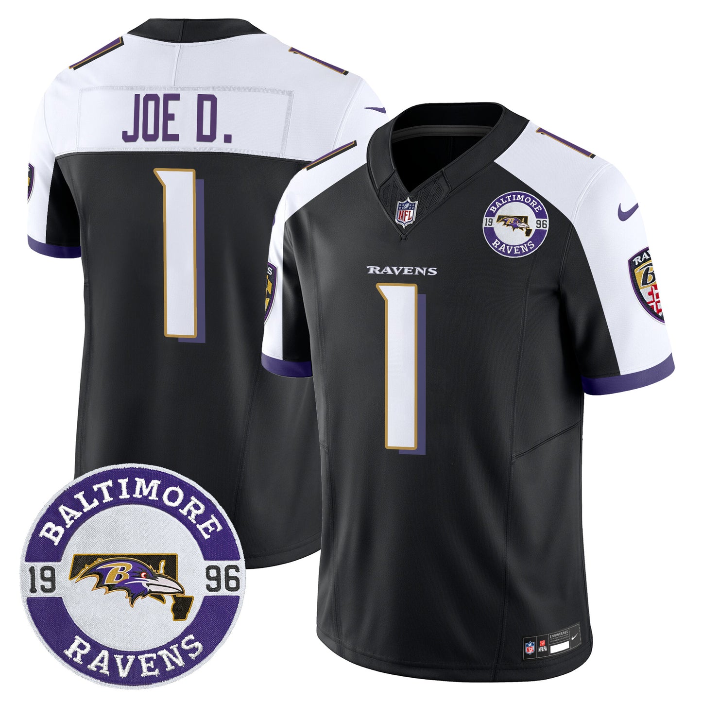 Men's Ravens 2024 Vapor Limited Jersey - Est. 1996 Patch - All Stitched