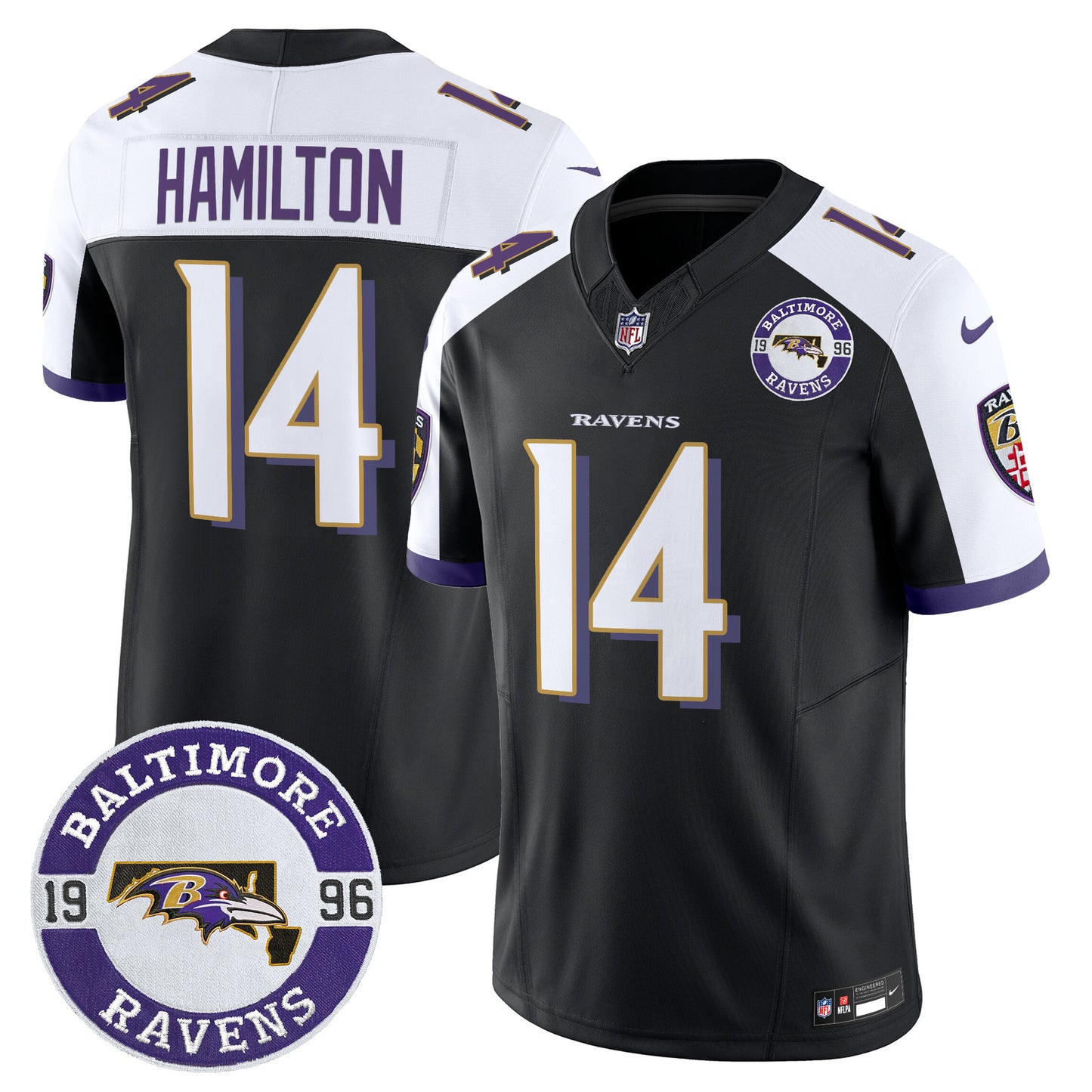 Men's Ravens 2024 Vapor Limited Jersey - Est. 1996 Patch - All Stitched