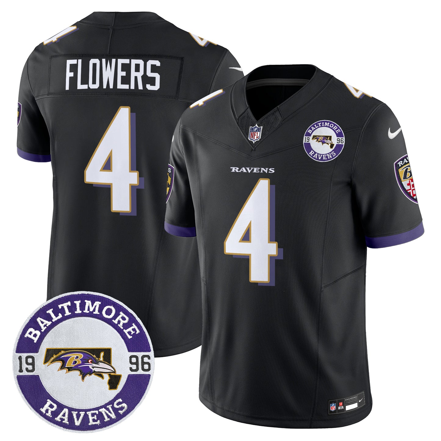 Men's Ravens 2024 Vapor Limited Jersey - Est. 1996 Patch - All Stitched