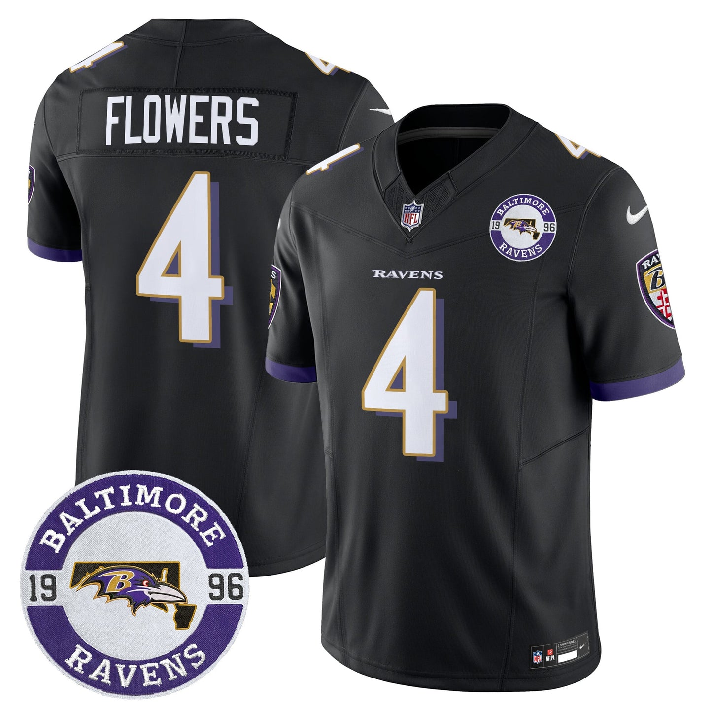Men's Ravens 2024 Vapor Limited Jersey - Est. 1996 Patch - All Stitched