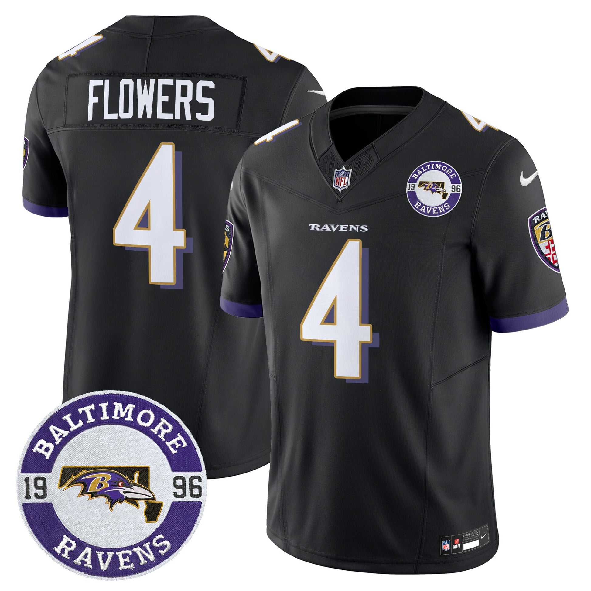 Men's Ravens 2024 Vapor Limited Jersey - Est. 1996 Patch - All Stitched