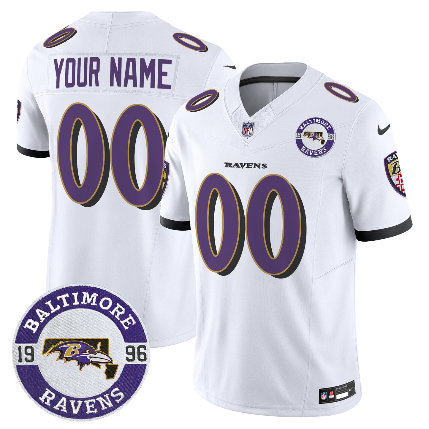 Ravens 2024 Vapor Limited Custom Jersey - Est. 1996 Patch - All Stitched